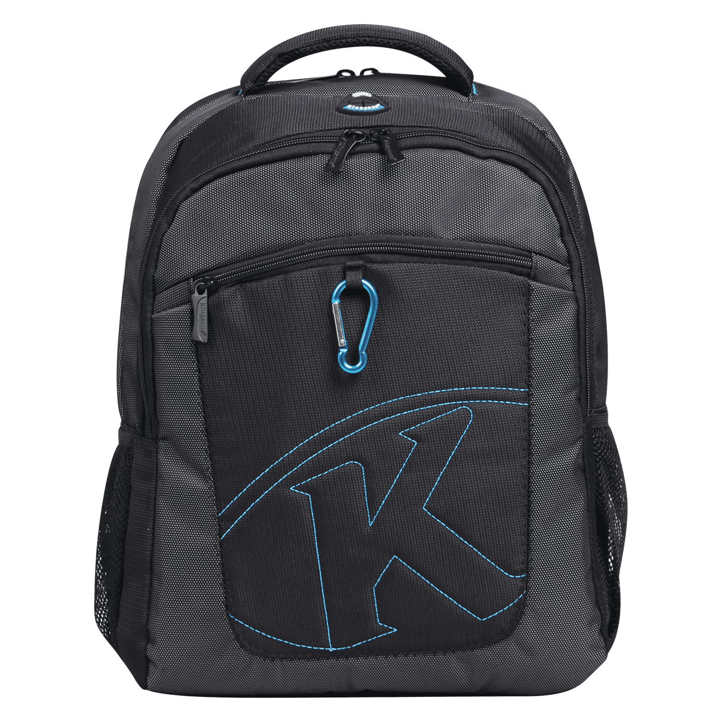 15.6" black laptop backpack with key chain