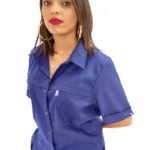 Ladies S/S Navy Pit Shirt