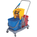 Trolley Bucket & Wringer Double Plastic