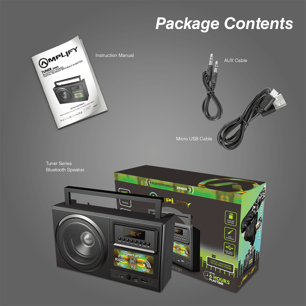 Tuner series Bluetooth Radio - Black