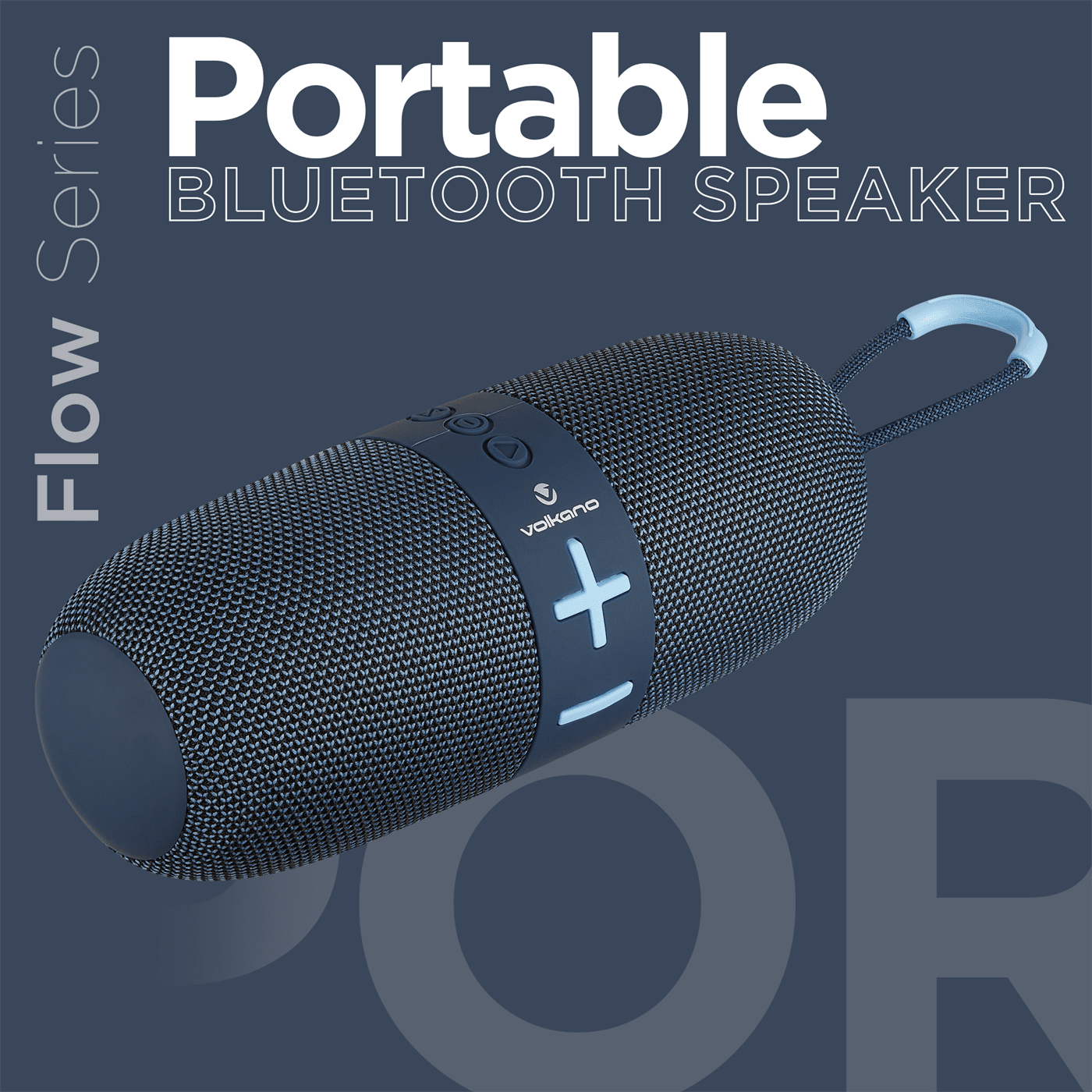 Flow Series Portable Bluetooth Speaker - Black with grey buttons