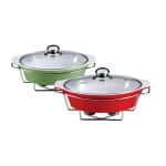 Wellberg Oval Stoneware Food Warmer Set