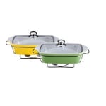 Wellberg Rectangle Stoneware Food Warmer Set