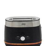 Ultimum S/s Black Ribbed + Wood Trim Effect Toaster