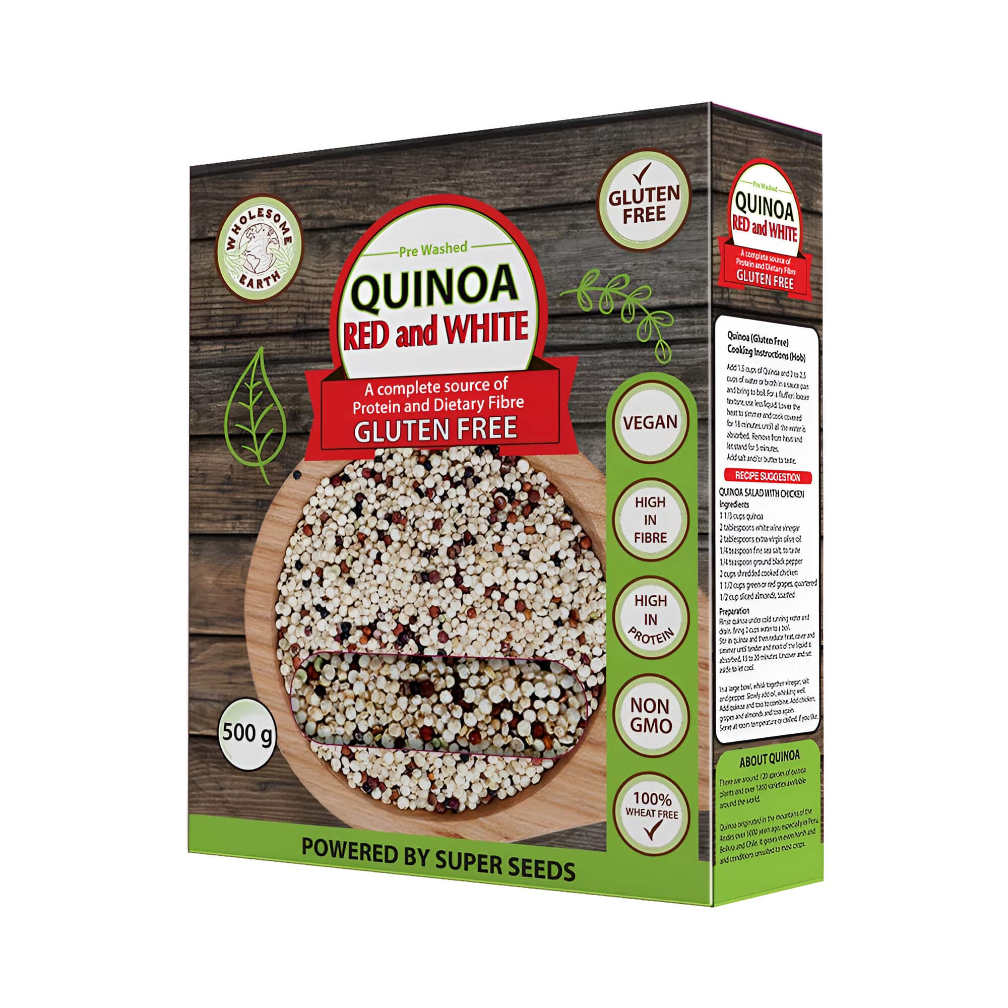 Wholsome Earth Read & White Quinoa 500G -12/Box