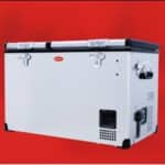 SnoMaster - 81.5L Dual Compartment Portable Fridge/Freezer AC/DC - Stainless Steel