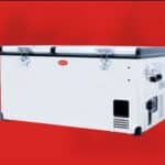 SnoMaster - 92.5L Low Profile Dual Compartment Portable Fridge/Freezer AC/DC - Stainless Steel