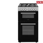 Goldair Double Electric Oven with Solid Element Hob Silver/Innox Finish