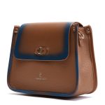 Mako Tan & Electric Blue Shoulder Saddle bag