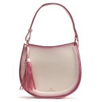 Mako Cream & Pink Large Half-moon Handbag