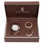 Aban Two Tone Rose Gold Plated Stainless Steel Watch With Interchangable Bezels