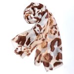 Abe Dua Brown & Cream Leopard Print Cotton Scarf