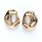 Aban Textured Gold Plated Hoop Earrings