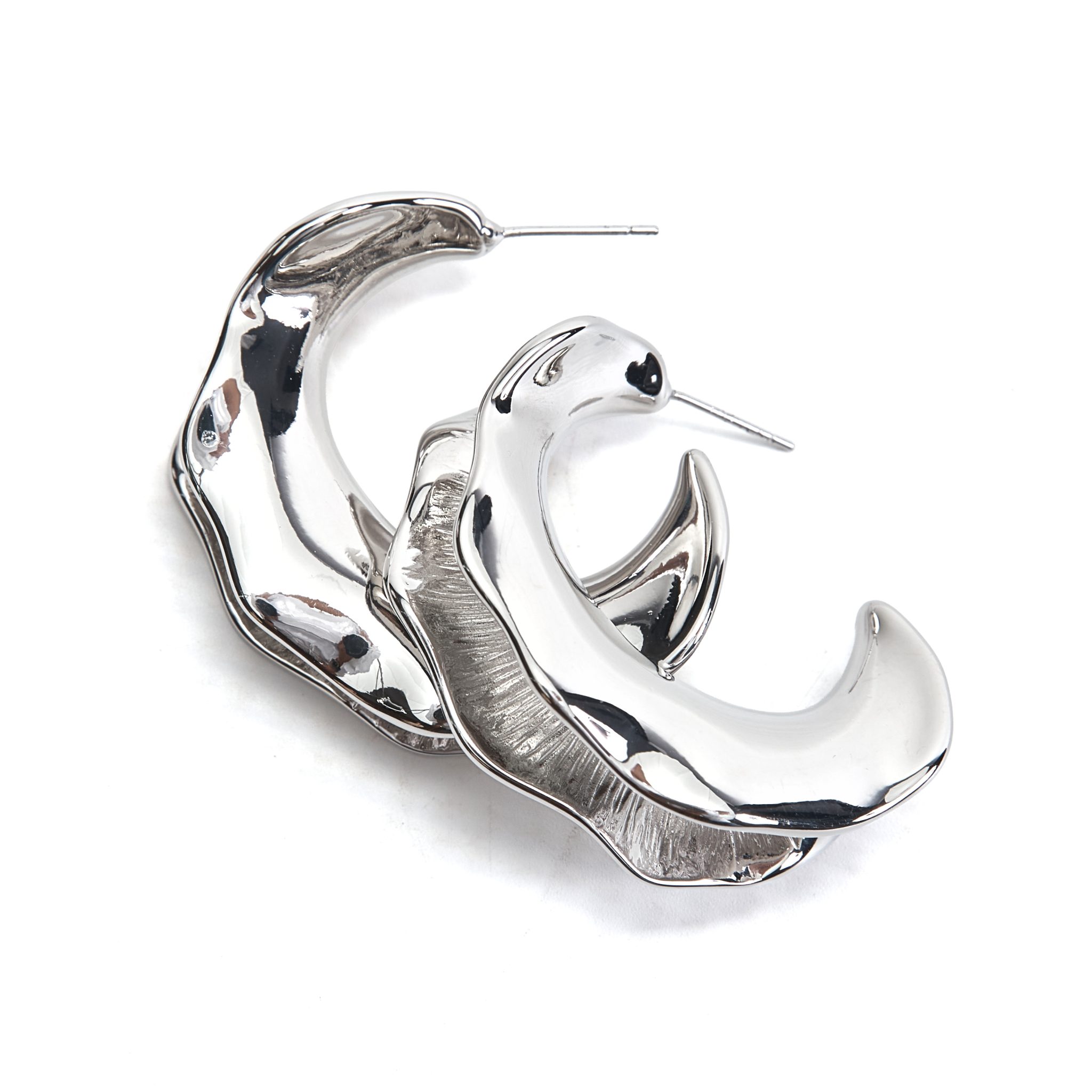 ZURI Nzuri Product Packshots-797 Sankofa Soft Green & Rhodium Plated Drop Earings - Image 1