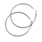 Fafanto Rhodium Plated Thin Hoop Earings